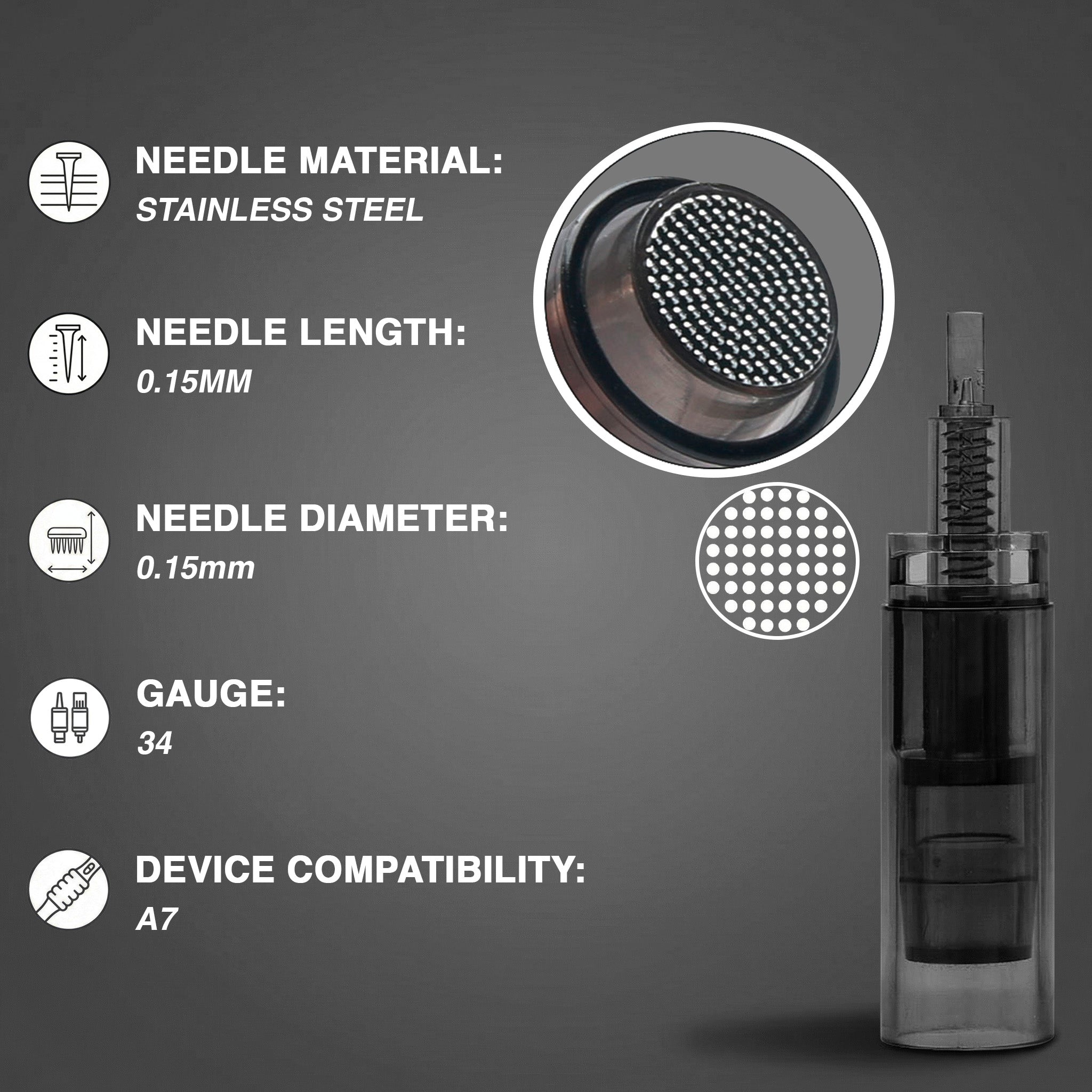 Original Dr.Pen A7 Round Nano Cartridges (20pcs)