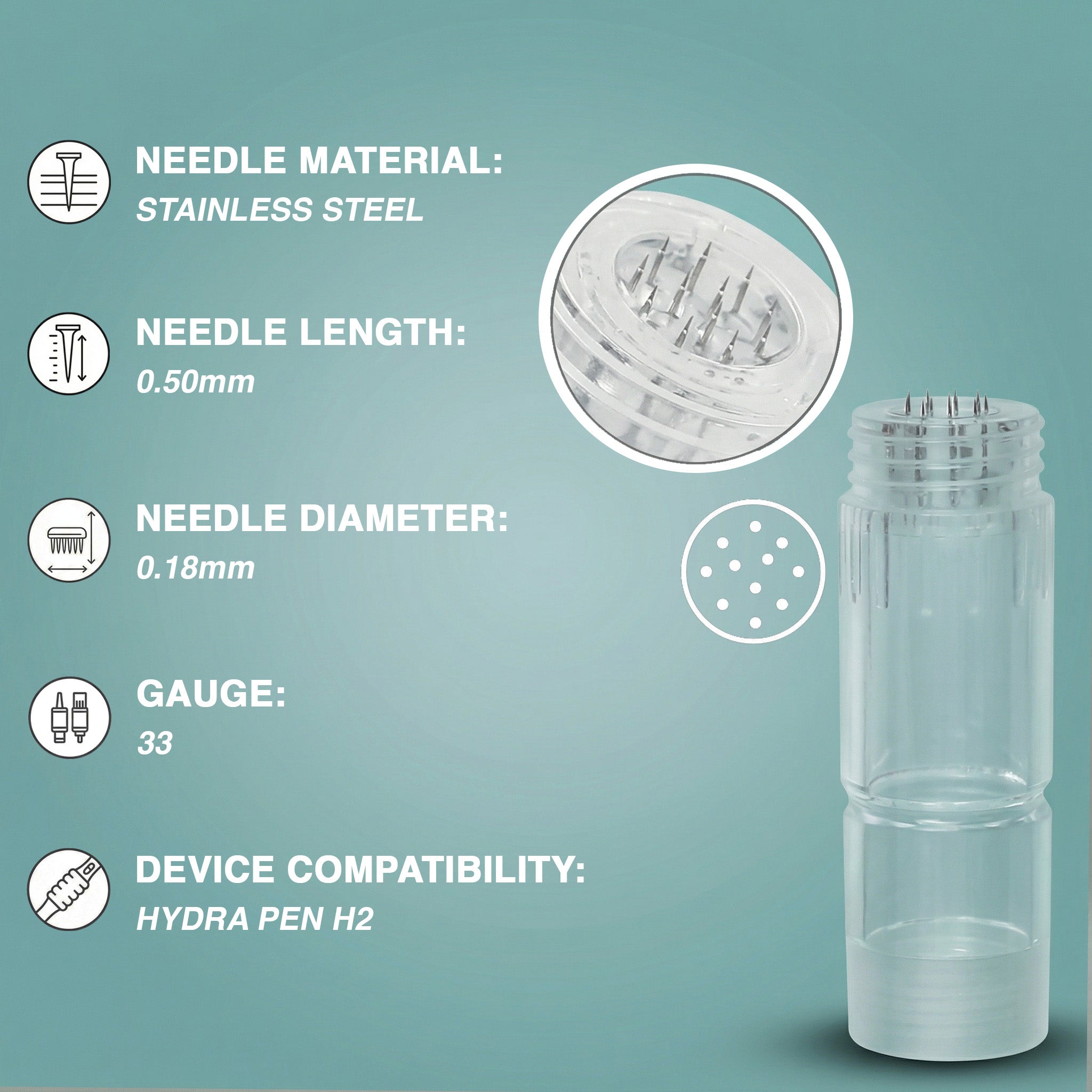 Original Dr.Pen Hydra Pen H2 12-pin 0.50mm Cartridges (10pcs)