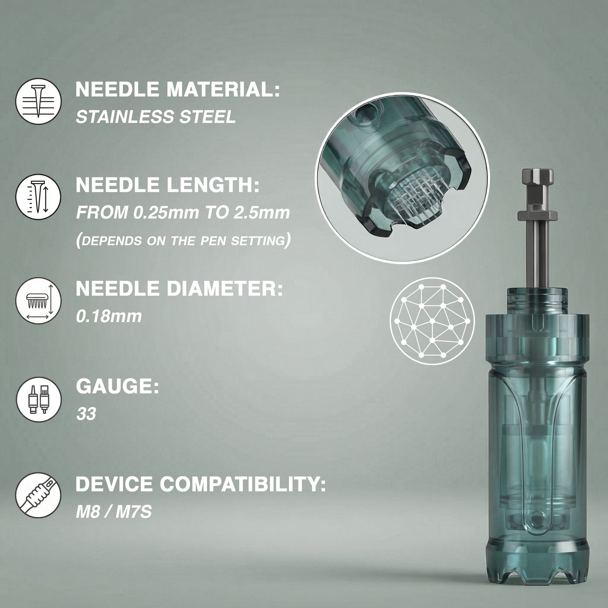 Original Dr.Pen M8 / M7S 16-pin Cartridges (20pcs)