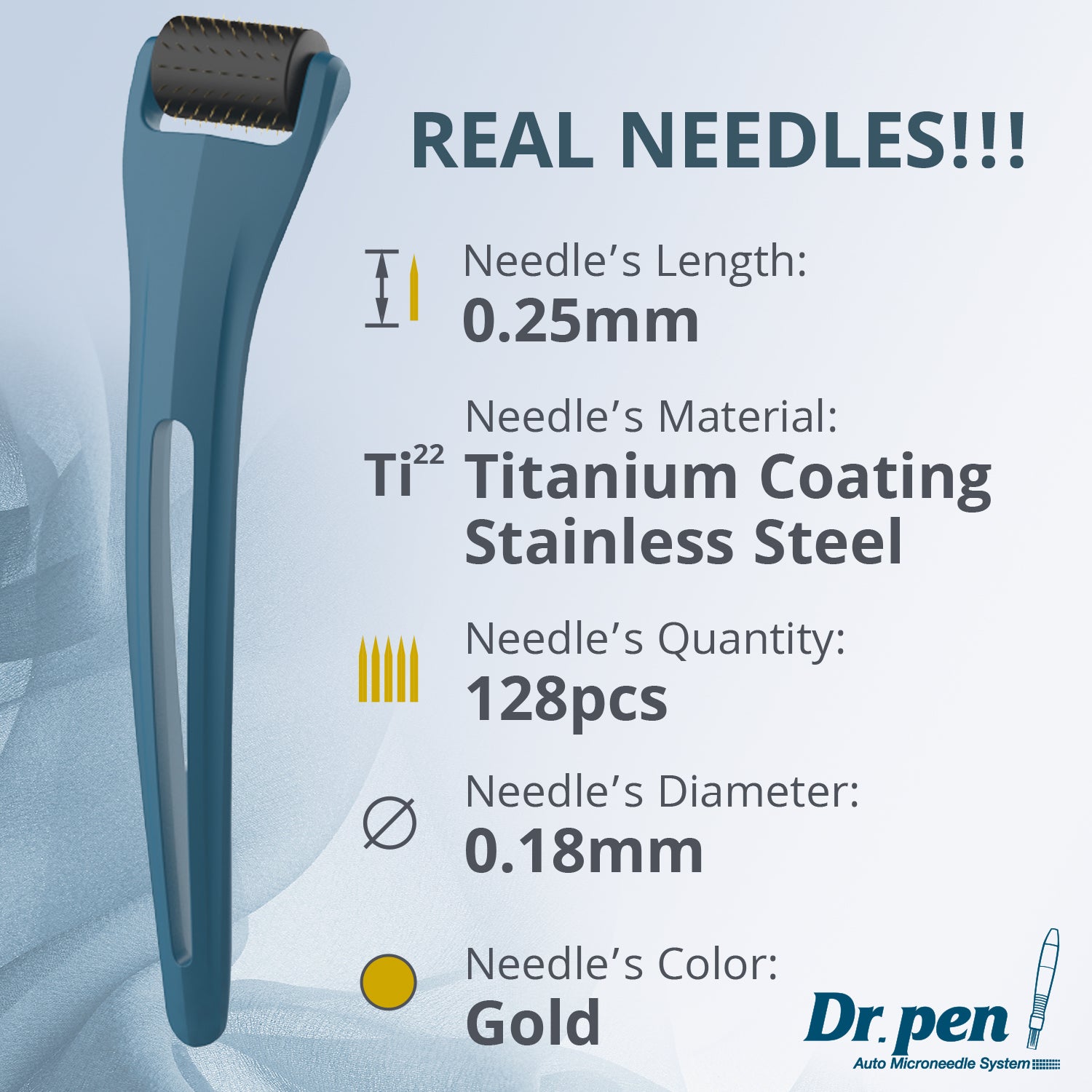 Dr Pen Derma Roller (128 pins) 0.25mm