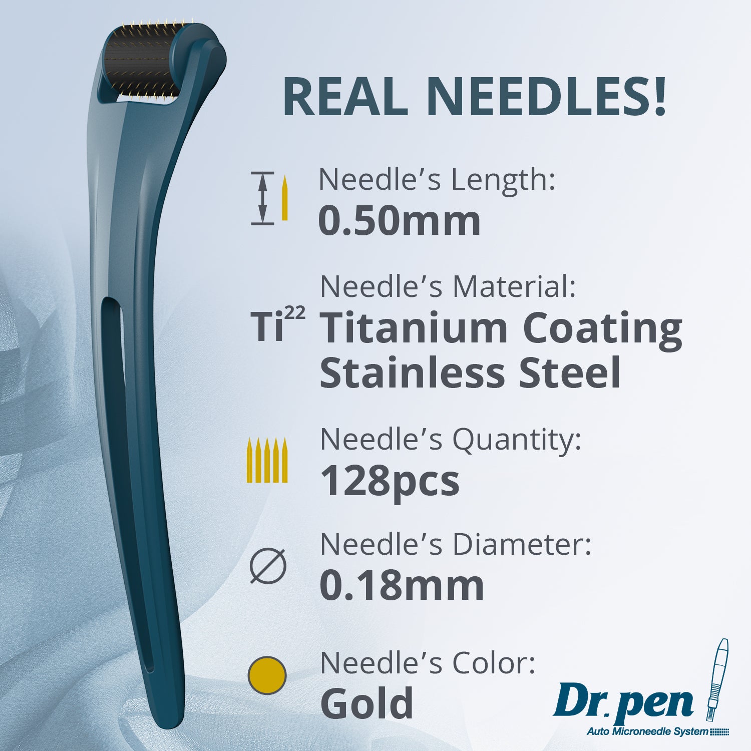 Dr Pen Derma Roller (128 pins) 0.50mm