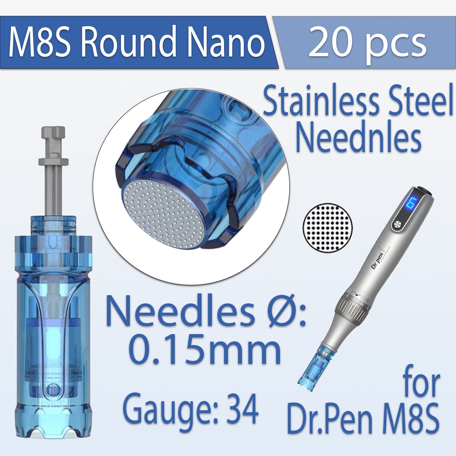 Dr.Pen M8S Round Nano Cartridges (20pcs)