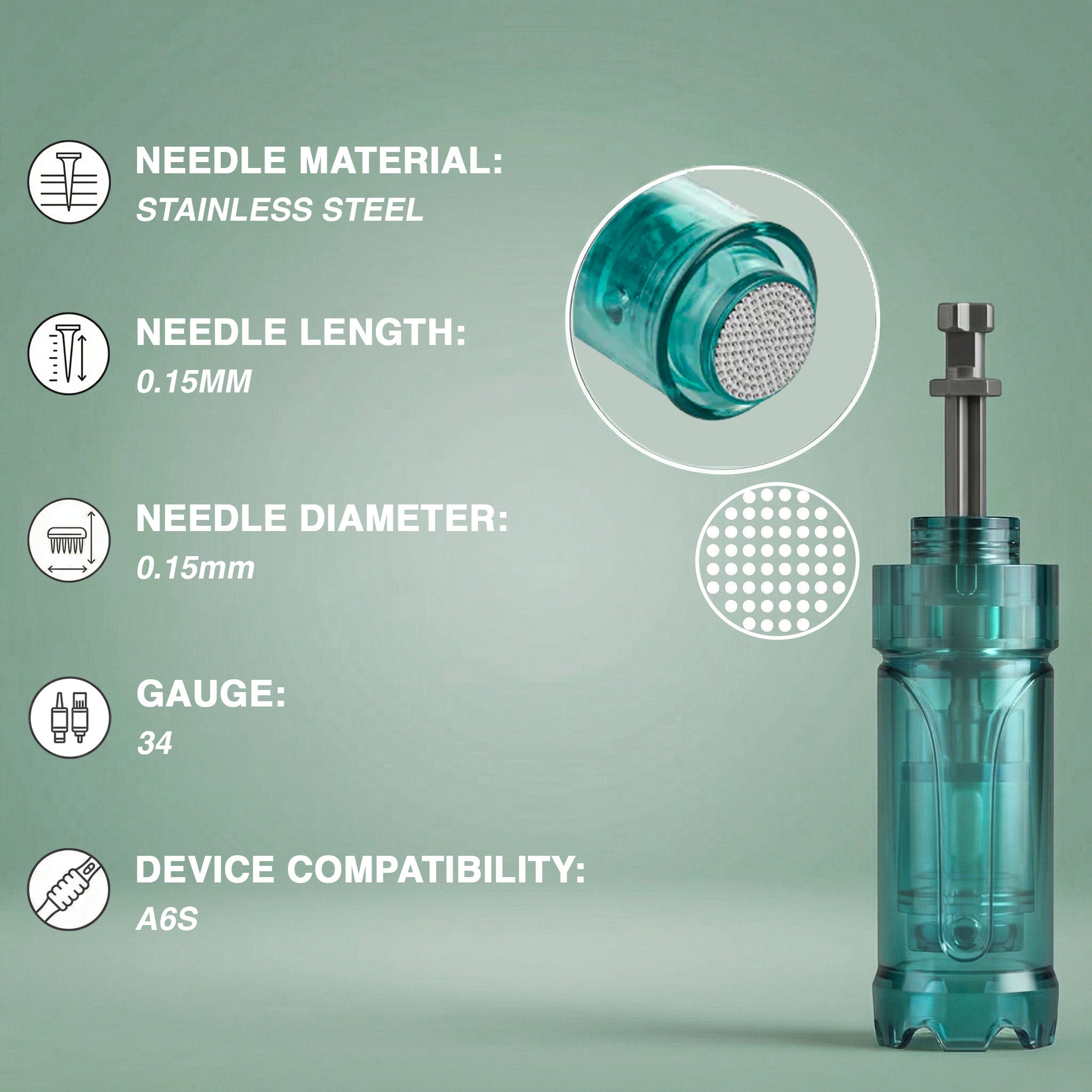 Original Dr.Pen A6S Round Nano Cartridges (20pcs)