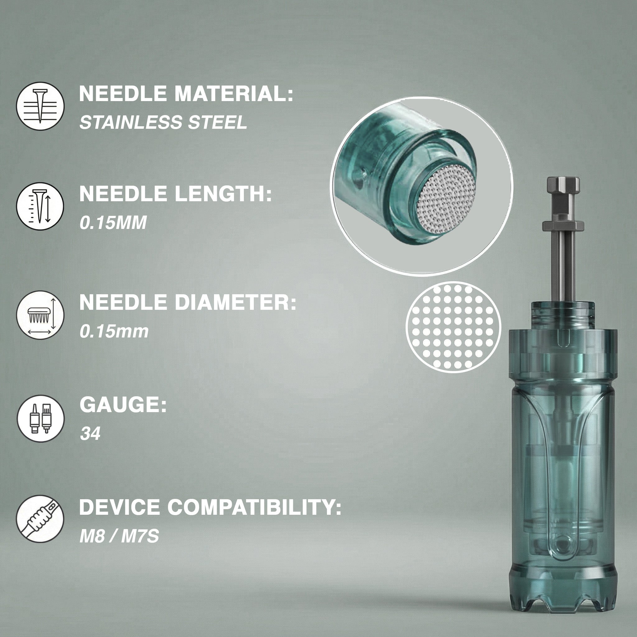 Original Dr.Pen M8 / M7S Round Nano Cartridges (20pcs)